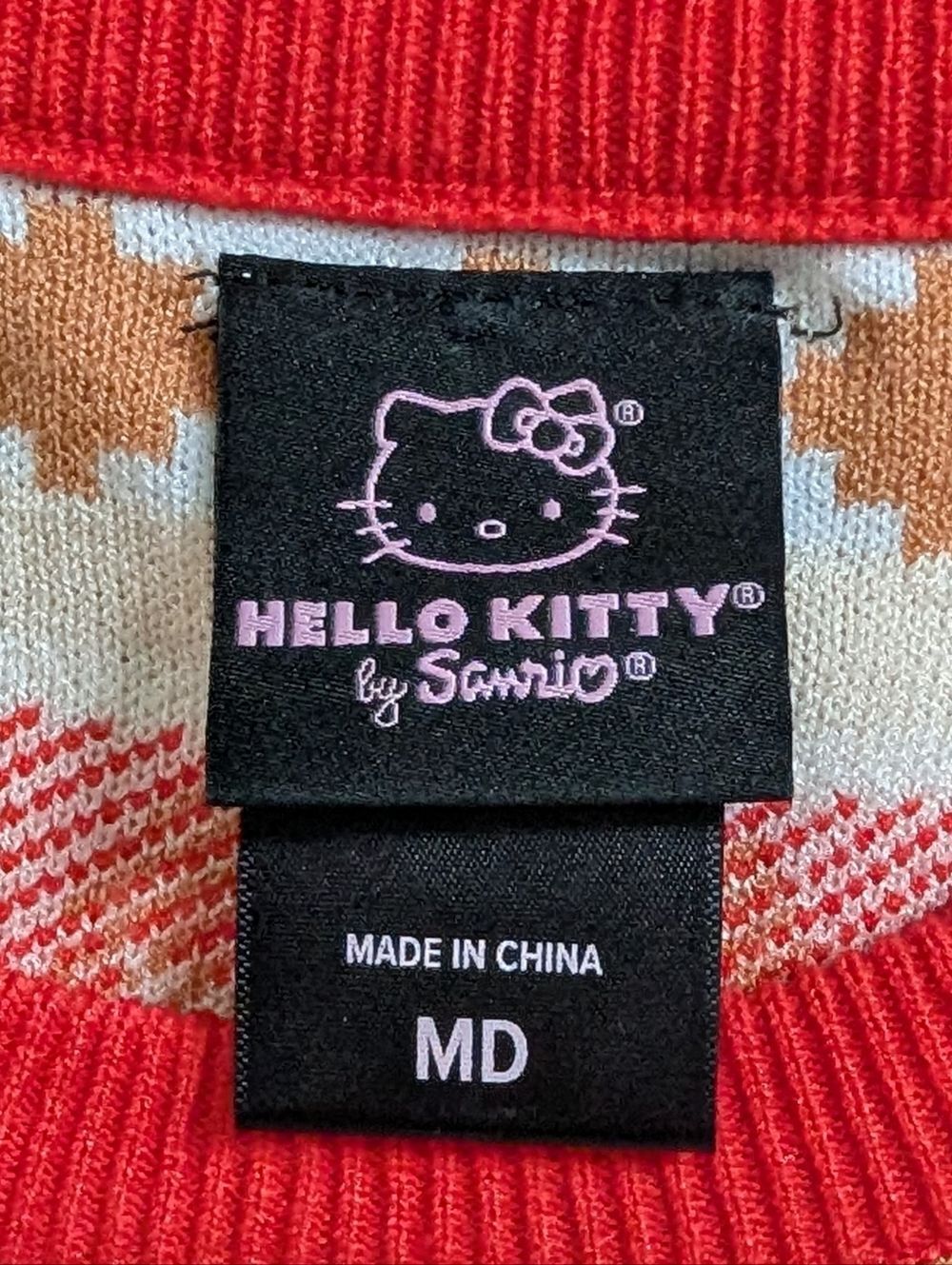 BoxLunch Womens Sanrio Hello Kitty Gingerbread Patterned Holiday Sweater Medium - Picture 9 of 12